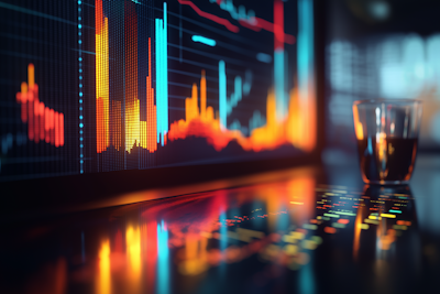 Finanzberichte und Analysediagramme zeigen erfolgreiche Portfolioentwicklung